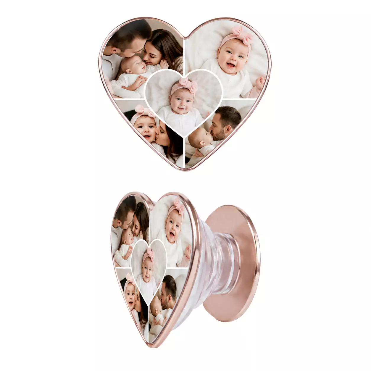 Personalised Heart Pop Socket / Phone Grip | Bronze